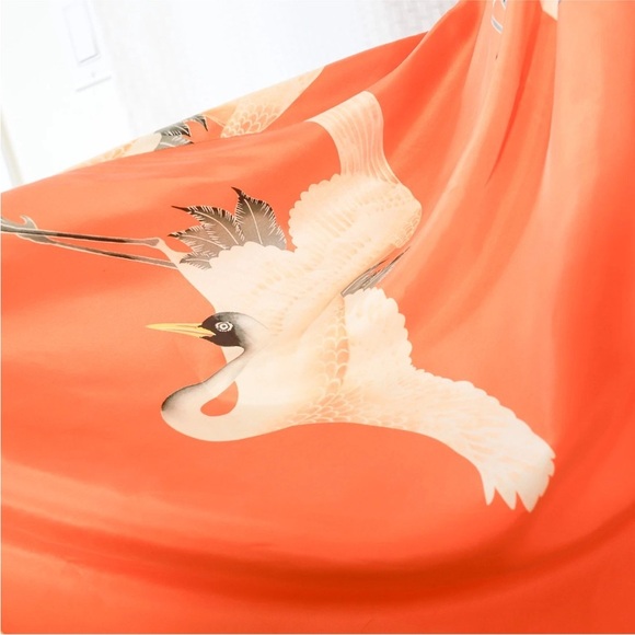 Anthropologie Moulinette Soeurs Crane Silk Halter Dress Tangerine Orange size 4 - Picture 14 of 16